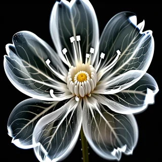 transparent white flower