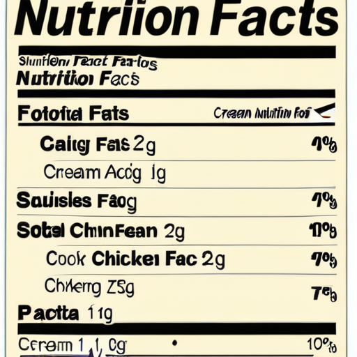cream of chicken nutrition facts