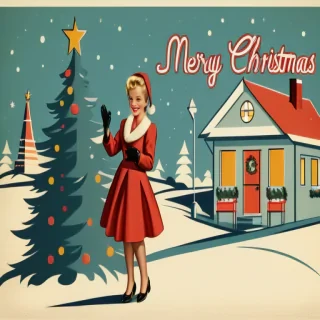 retro christmas image