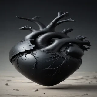 broken black heart
