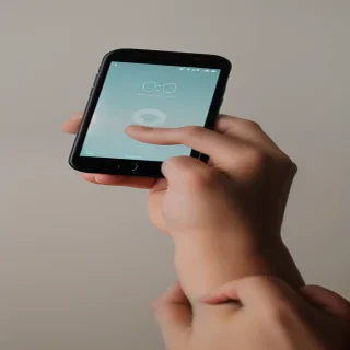 holding phone