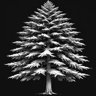 black and white pine tree clip art