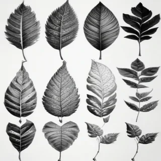 black and white leaf clip art