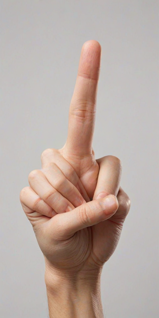 middle finger transparent