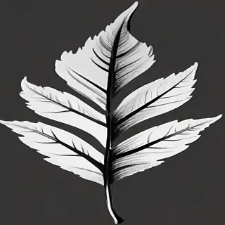 clipart leaf black and white