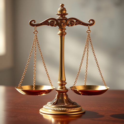 create a highly detailed digital illustration of a balanced scale symbolizing justice, with intricate designs on the scale arms and a polished surface, shot with a Canon EOS 5D Mark IV, 50mm lens, f/2.8 aperture, ISO 100, in a soft-focus background with natural lighting to enhance image clarity and depth