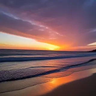 sun set on beach