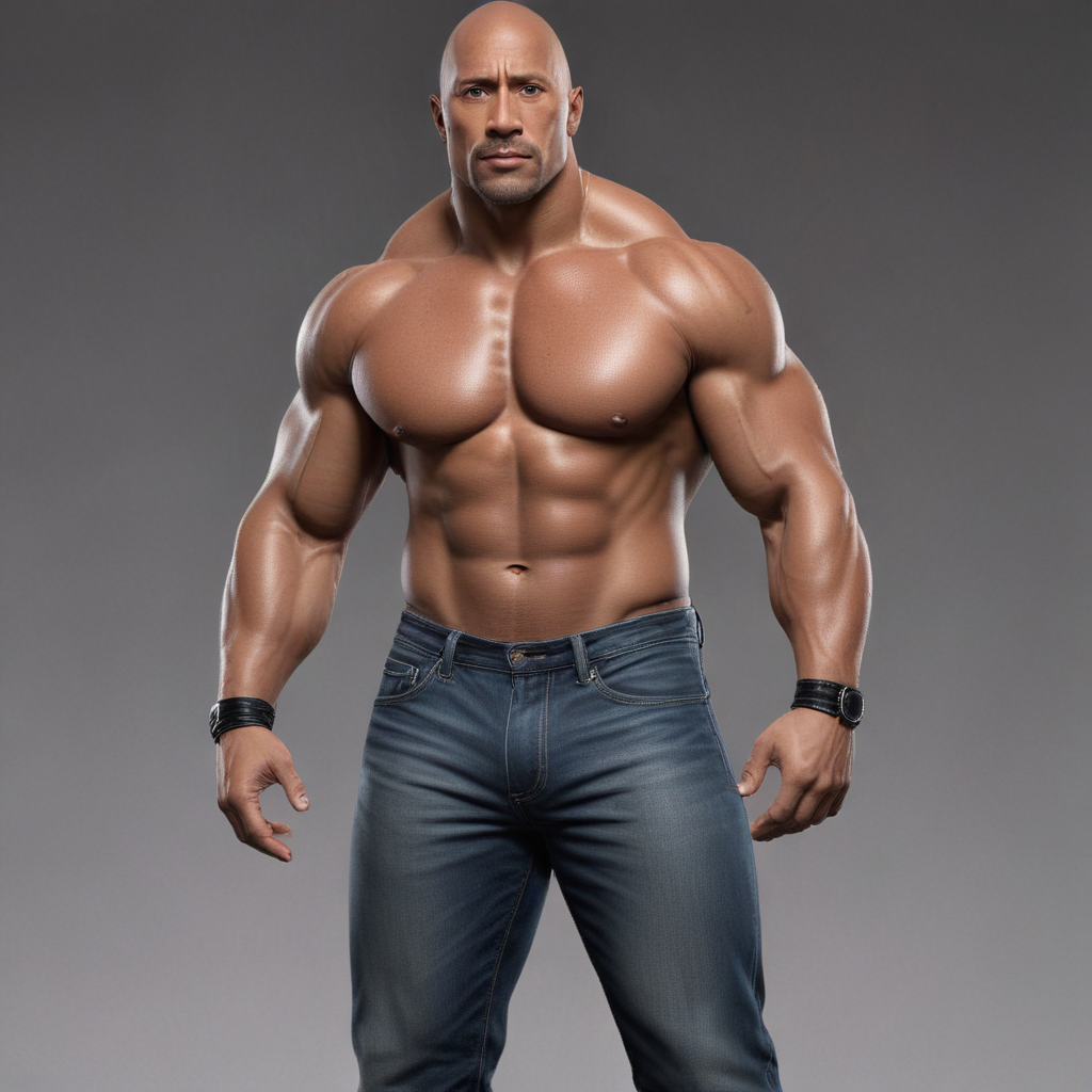 Dwayne Johnson full body realistic wrestler