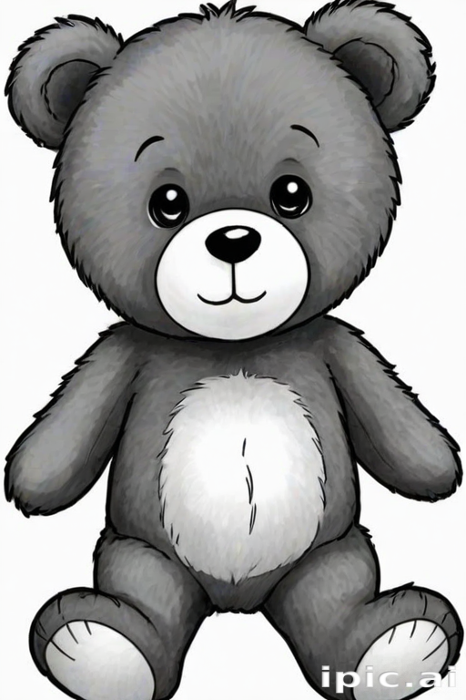 teddy bear clipart black and white