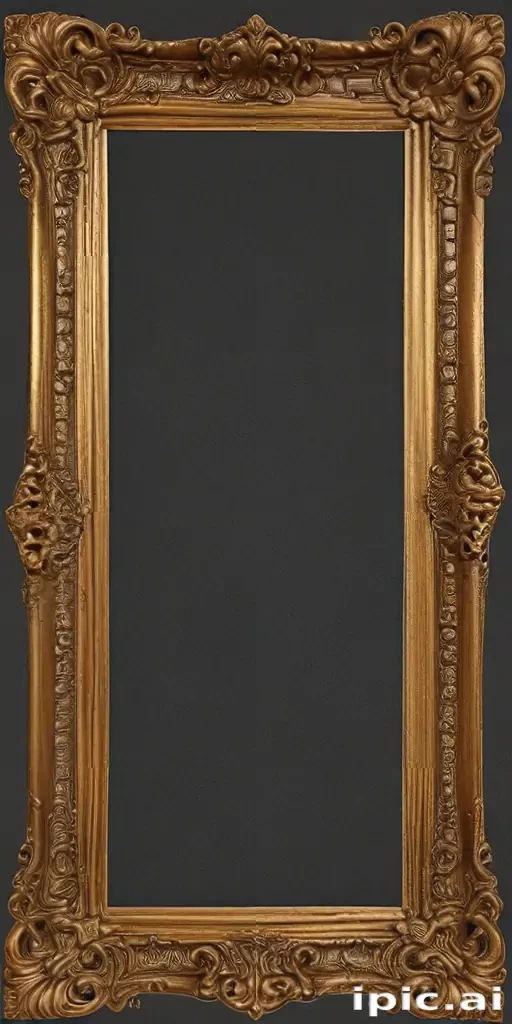 rectangle gold frame png