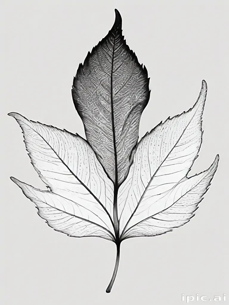 black and white clipart leaf