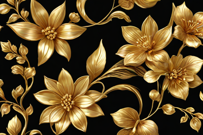 gold flowers png