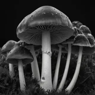 mushroom black and white