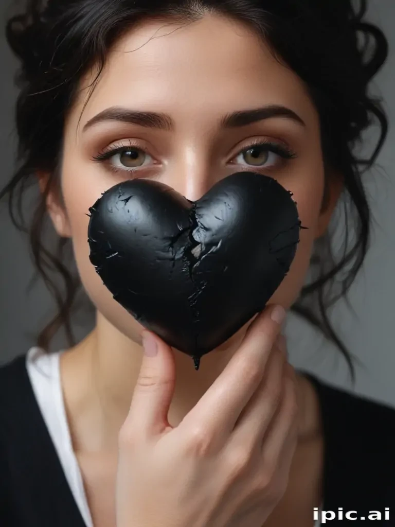 black broken heart