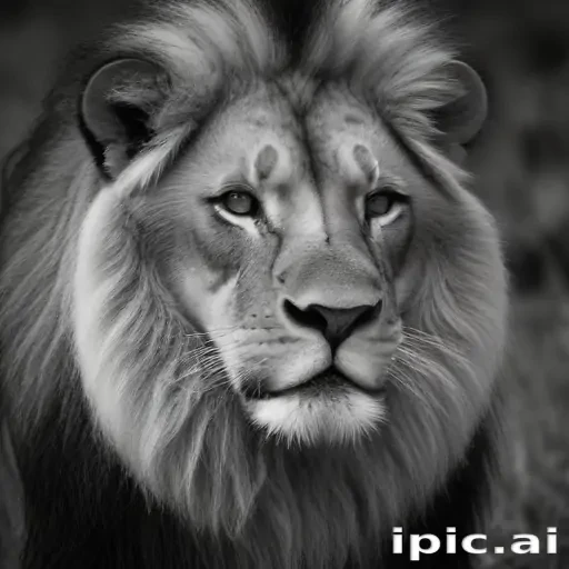 lion black and white