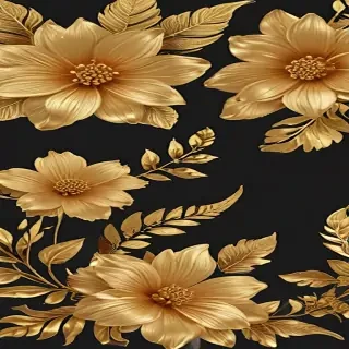 gold flowers png