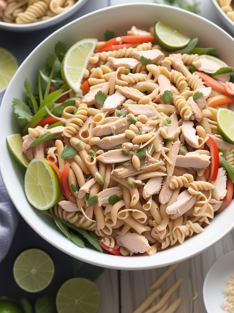 thai peanut chicken pasta salad