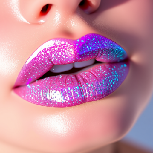 Ethereal "Holographic Dream" lip topper transforms any lip color with its iridescent, color-shifting particles, adding a magical and otherworldly element to any look