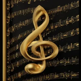 gold music notes