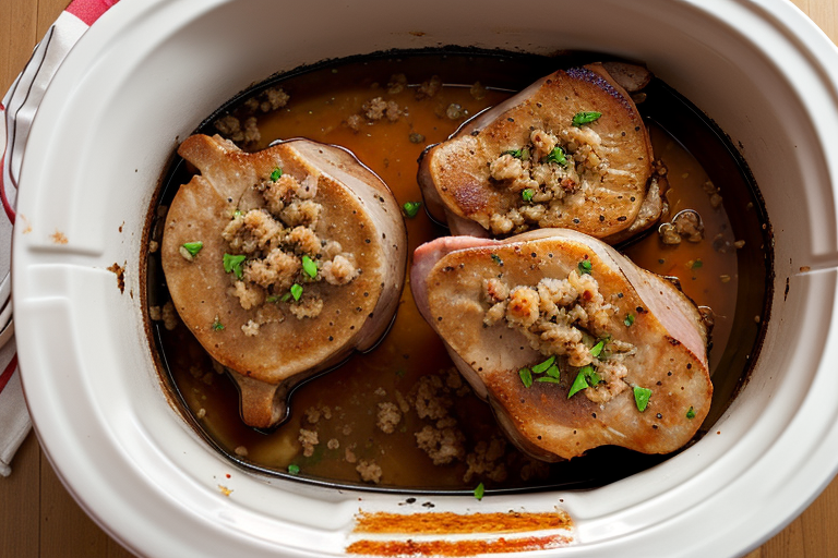 pork chops in crock pot with stuffing