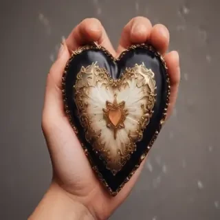 hand heart aesthetic