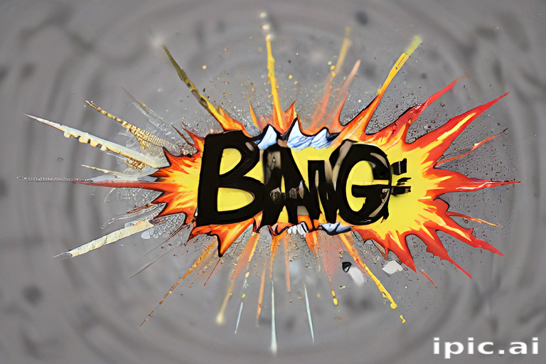 Dynamic Comic Style Explosion with Bold 'BANG' Text and Vibrant Colors