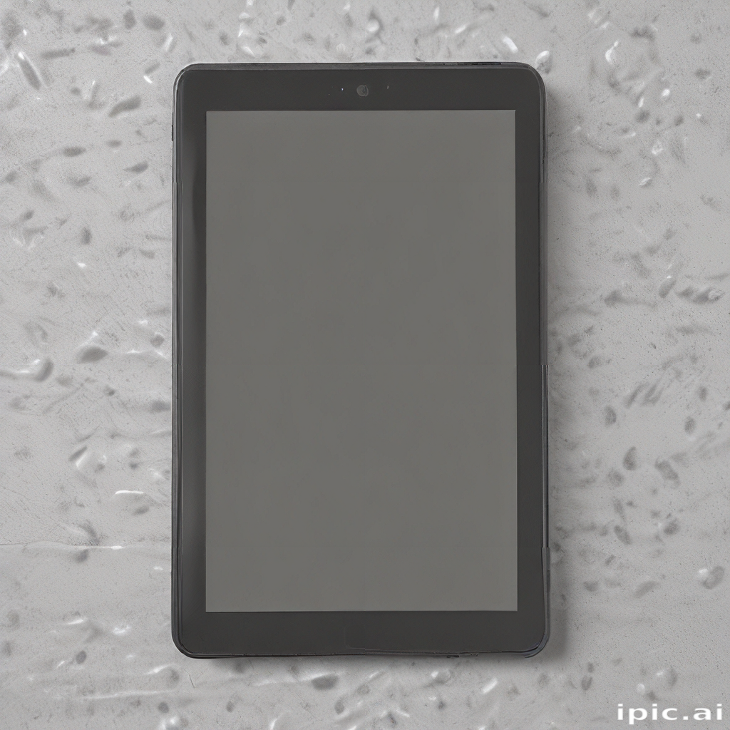 Screen Less Tablet A Sleek and Modern Tablet Displaying a Blank Screen on a Textured Surface.