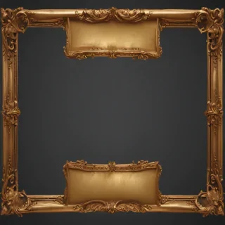 rectangle golden frame png