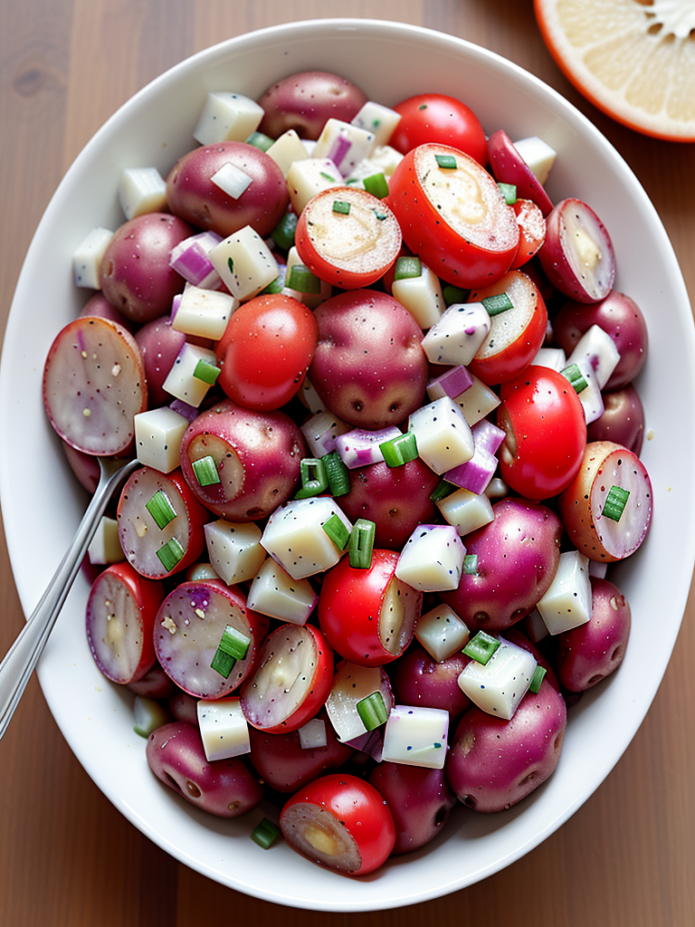 red hot and blue potato salad
