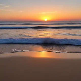 sun set on beach