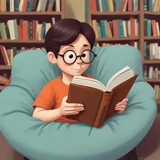 cartoon of reading
