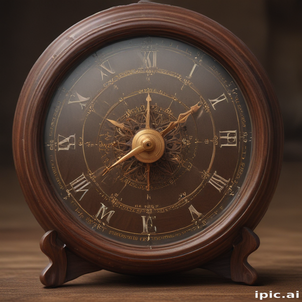 Elegant Vintage Clock with Intricate Design and Roman Numerals ...