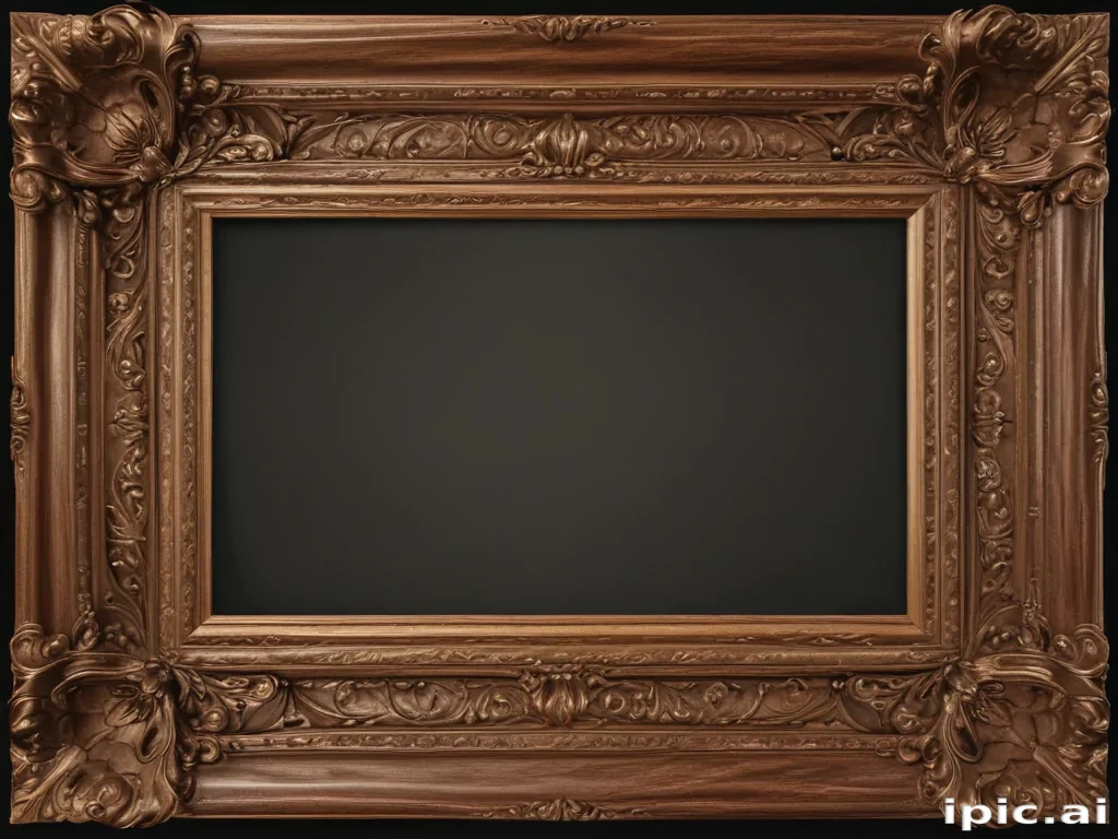 wooden picture frame png