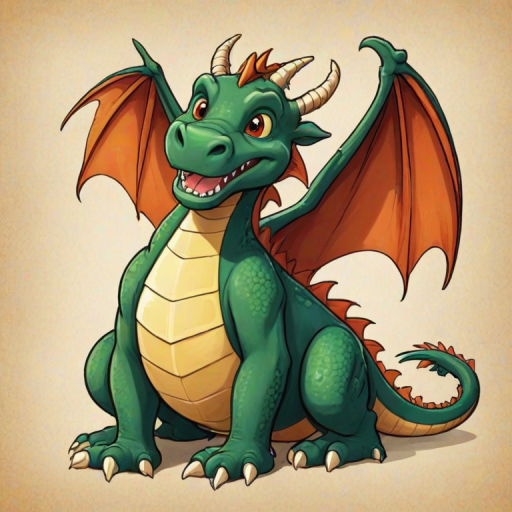 cartoon drawing of a dragon