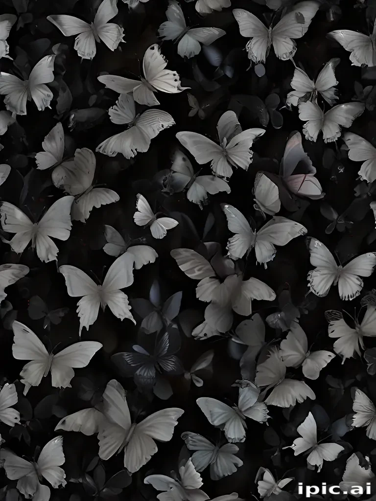 black wallpaper butterfly