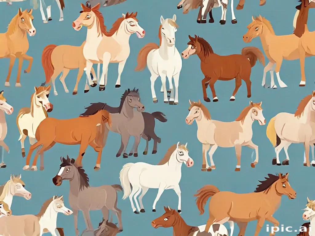 cartoon horses