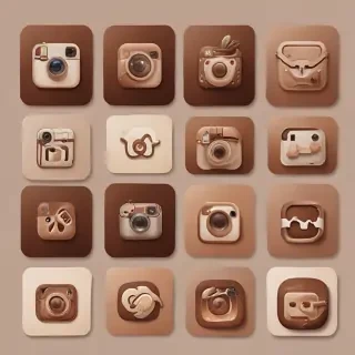 aesthetics brown instagram highlight icons