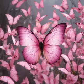 pink butterflies aesthetic