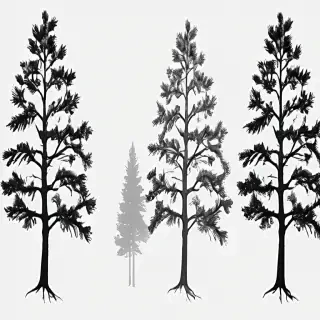 pine tree clip art black and white