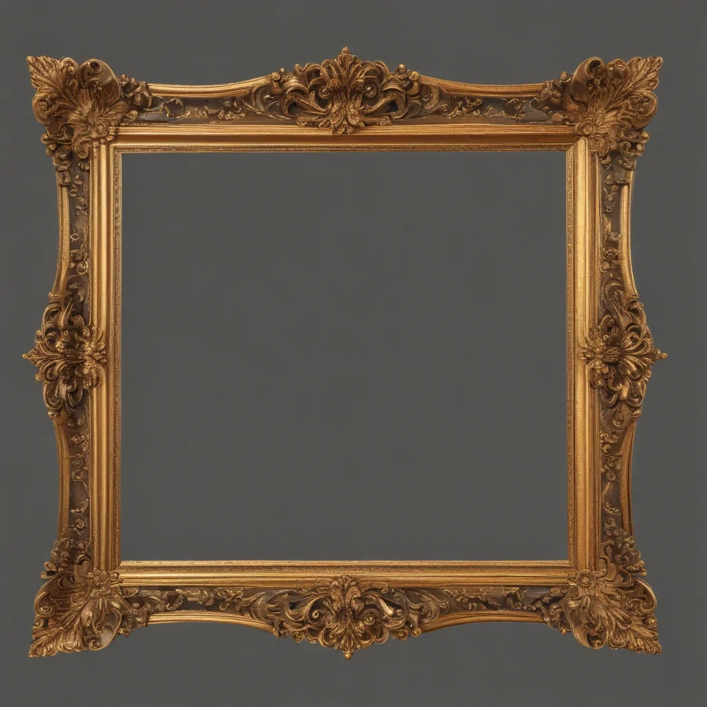 rectangle golden frame png
