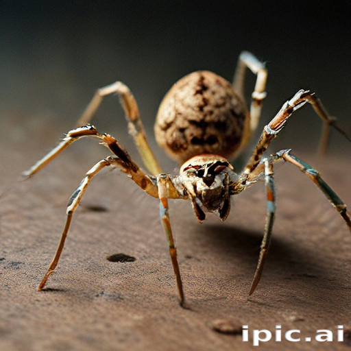 Close-Up of a Unique Spider on a Wooden Surface in Nature