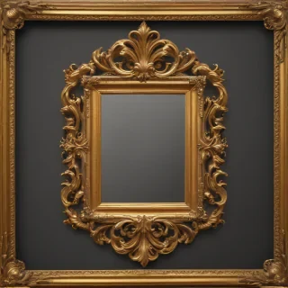 gold frame transparent