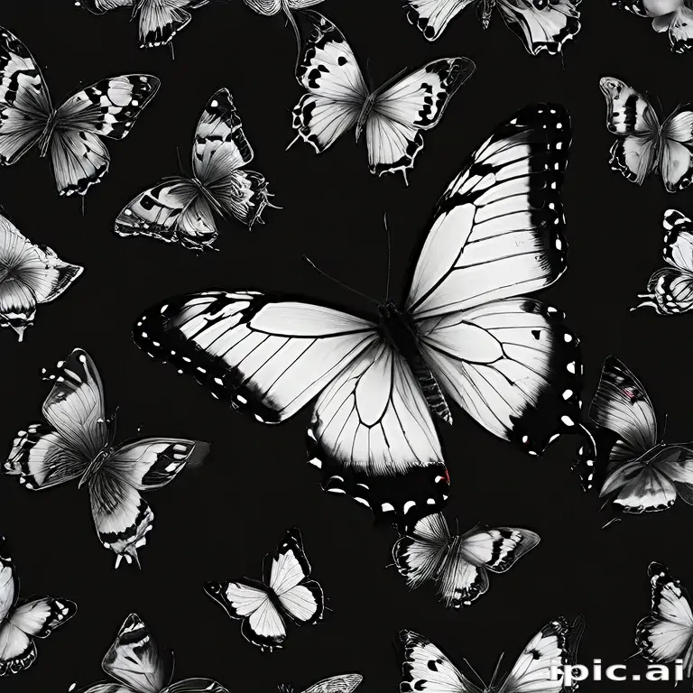 black and white butterfly wallpaper