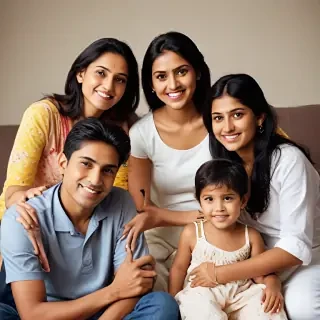 happy indian family
