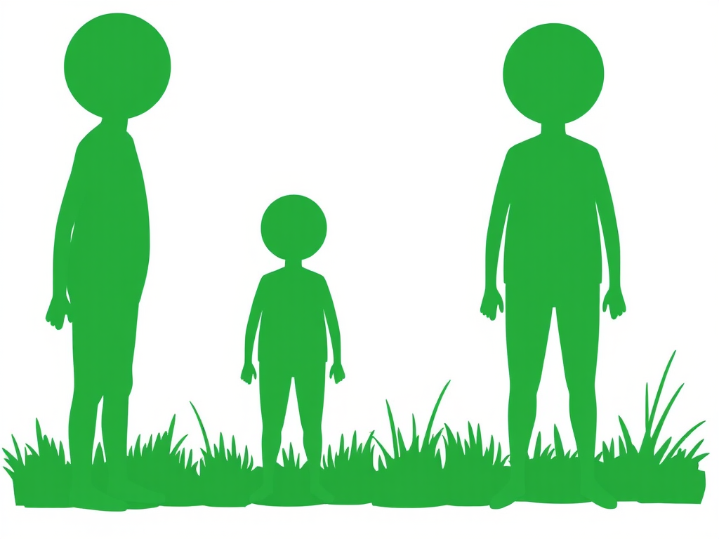 create a simple green silhouette of a standing person with a round head and no facial features