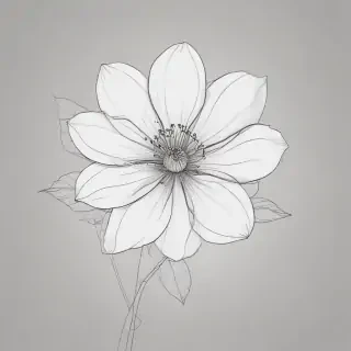 simple flower line art