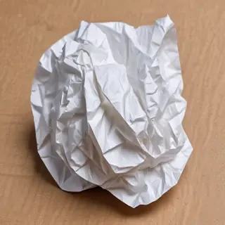 crumpled up paper