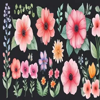 clipart watercolor flowers