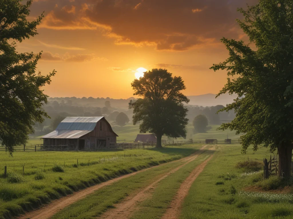 background of a farm