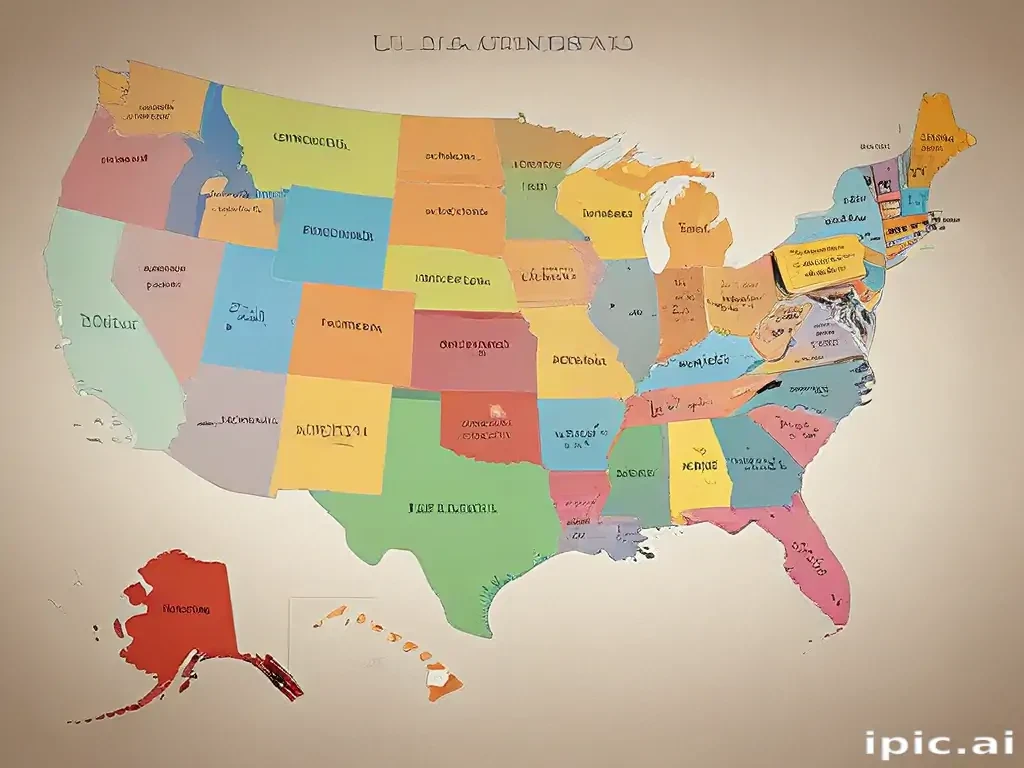 usa map with states